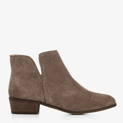 Braune Ballo-Stiefeletten mit flachen Absätzen für Damen - Schuhe