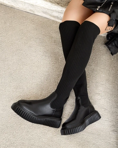 Royalfashion Damen Hesoppel Schlupfstiefel