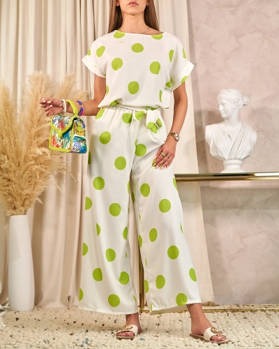 Royalfashion Grün-weißes Damenset