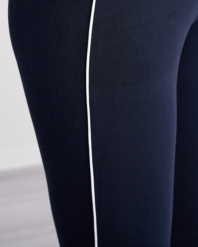 Marineblaue Sportleggings aus Baumwolle für Damen - Kleidung