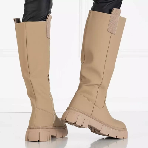 OUTLET Бежеві жіночі чоботи до середини ікри Oledd- Footwear