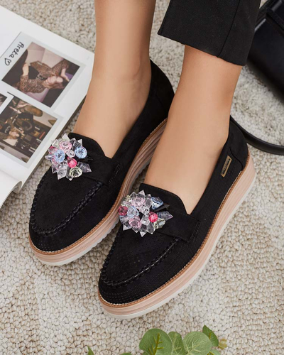 Мокасини Royalfashion з різнокольоровим камінням Restea