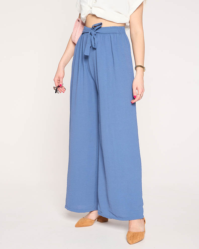 Blaue weite Palazzo-Hose für Damen - Kleidung