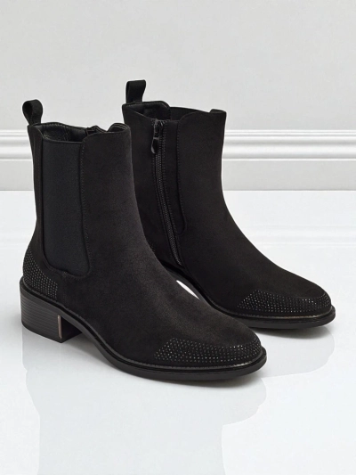 Damen Stiefeletten Öko-Wildleder mit Zirkonia verziert TangleMist