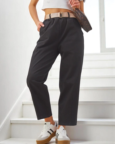 Royalfashion Baumwoll gerade Damenstoffhose