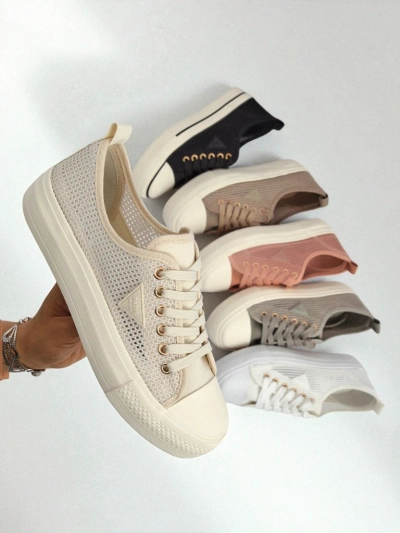 Damen Beige Callista Mesh Sneaker - flacher Absatz, Sommer-Herbst Kollektion