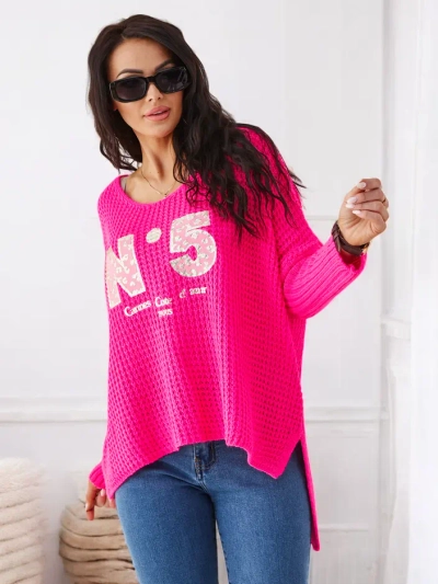 Royalfashion Acryl Damen Strickpullover mit Schriftzügen