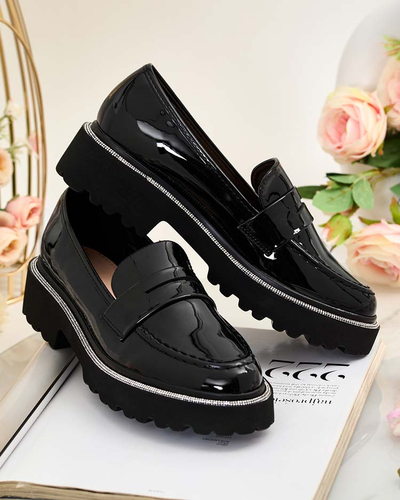 Royalfashion Damen lackierte Mokassins Deru