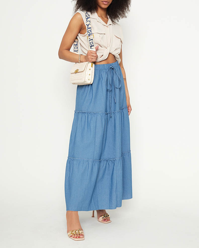 Світло-блакитна жіноча спідниця максі PLUS SIZE