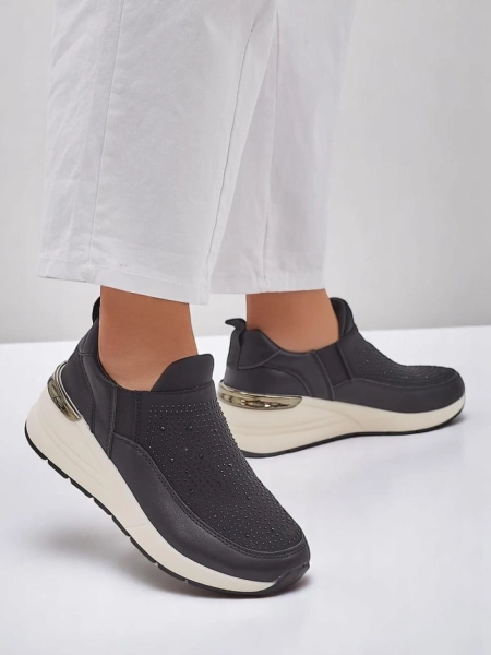 Royalfashion Slip-On Damen Sportschuhe mit Strass Elera