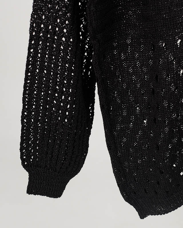 Schwarzer durchbrochener Damenpullover - Kleidung