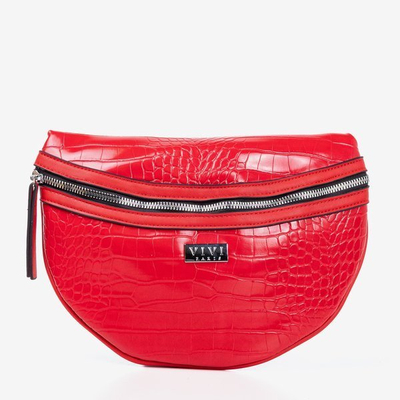 Rote kleine Nierentasche mit Tierprägung - Taschen