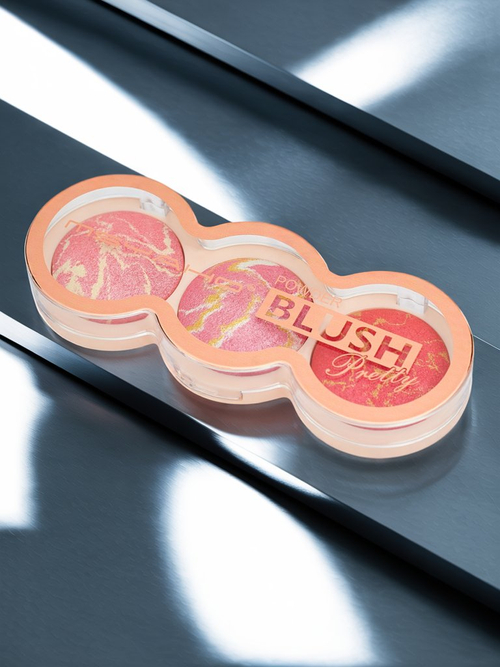 Палетка з 3 відтінків підсвічувальних рум’ян для щік колір