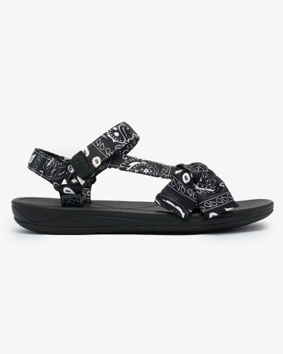 Royalfashion Schwarze Damensandalen mit Schleife Oyall