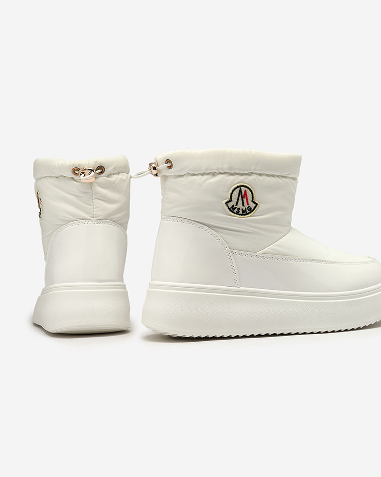 Royalfashion Damen Schlupf-Schneestiefel in weißer Farbe Ademra