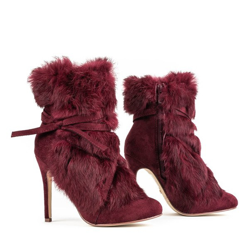 Бордові напівчоботи з хутром Pelage - Взуття