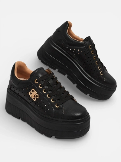 Ażurowe sportowe sneakersy damskie ze skóry naturalnej Atelle