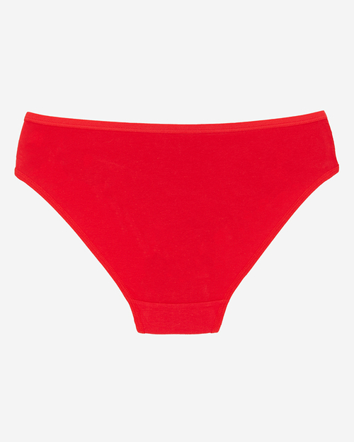 Червоні жіночі трусики з мереживом