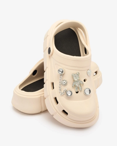 Royalfashion Creme Damen Flip-Flops aus Gummi Kooranza