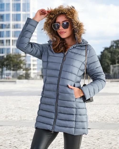 Жіночий стеганий зимовий пуховик Royalfashion