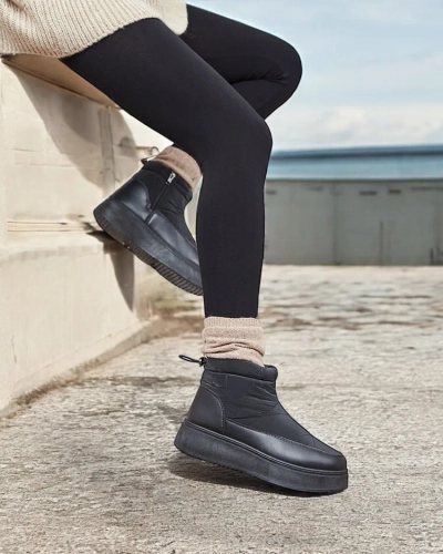 Royalfashion Damen Schneestiefel in schwarzer Farbe Fopinia