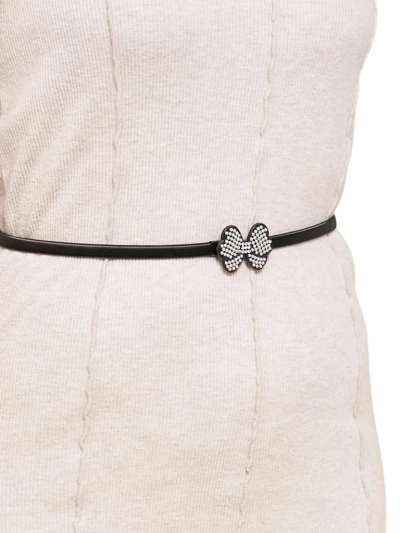 Schwarzer Damengürtel Melina mit Metallschleife im Latino-Glam-Stil