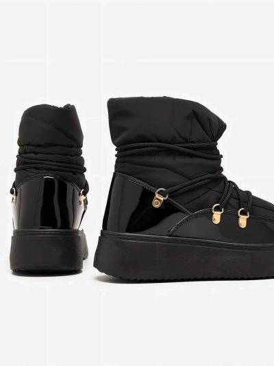 Royalfashion Damen Schlupf-Schneestiefel in schwarz Dabenda
