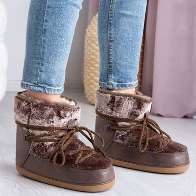Khaki Platform Snowflake Boots - Schuhe