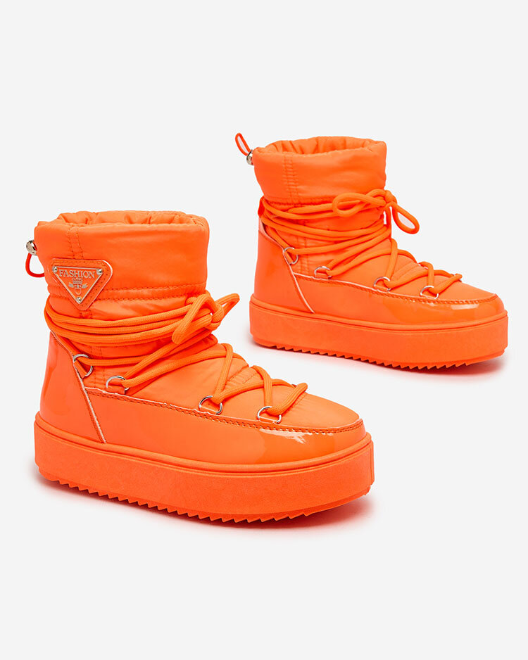 Royalfashion Kinder Schlupfschuhe a'la Schneestiefel in neon orange Asifa