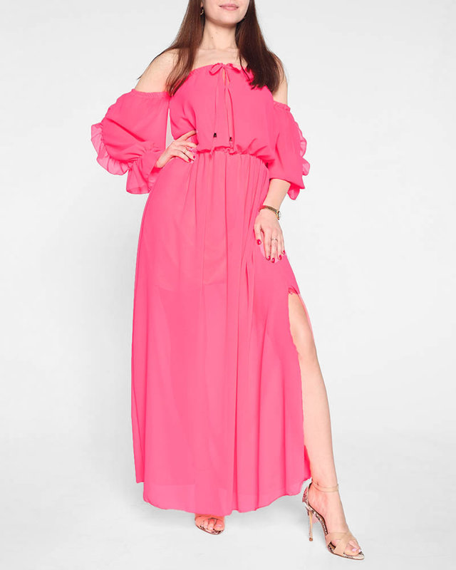 Neonfarbenes Maxikleid für Damen aus Spanien in Pink - Kleidung