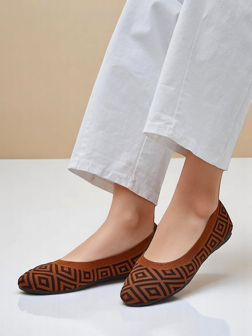 Royalfashion жіночі тканинні балетки з геометричним принтом Metric