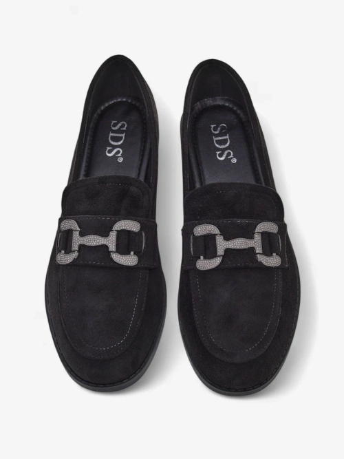 Royalfashion Елегантні жіночі лофери з декором з цирконію Zante