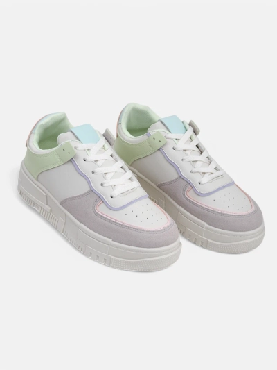 Damen-Sneakers Lycaste beige aus Öko-Leder mit flacher Sohle