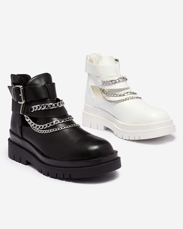 Damenstiefel mit Ausschnitten in Schwarz Setica - Schuhe