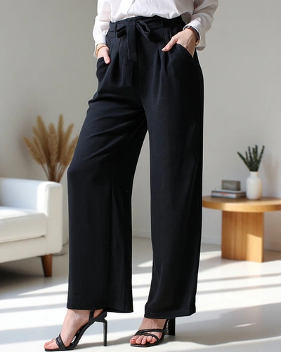 Royalfashion Weite Damenhose mit einem Gürtel