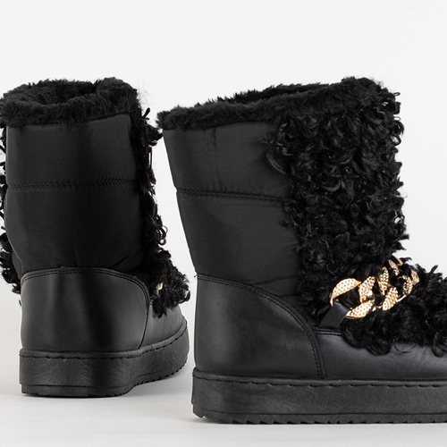 Чорні жіночі чоботи з оздобленням Porto