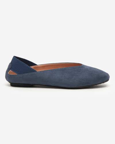 Marineblaue Damen-Ballerinas mit eckiger Kappe Lojara - Footwear
