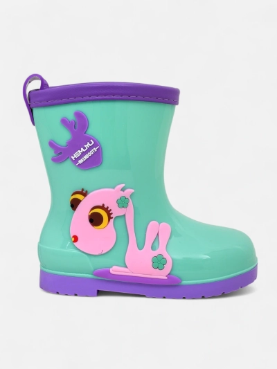 Royalfashion Kinder-Gummistiefel mit Funny Time Aufnähern