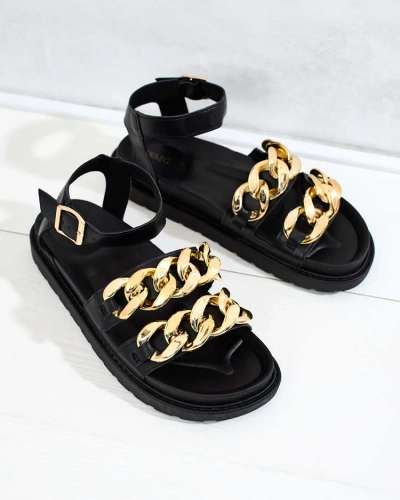 Royalfashion Leo-Sandalen aus Öko-Leder