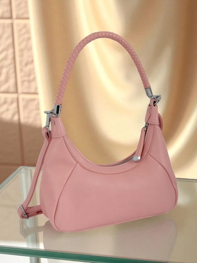 Royalfashion Kleine Damenhandtasche aus Öko-Leder mit dekorativem Riemen Lacquea