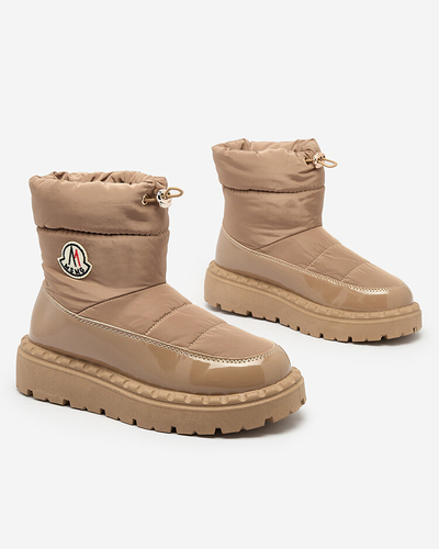 Royalfashion Damen Schlupf-Schneestiefel in brauner Farbe Ireda