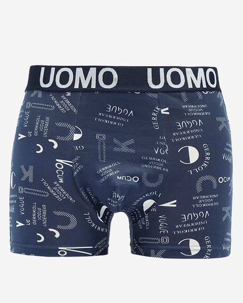 Темно-сині чоловічі боксери з принтом