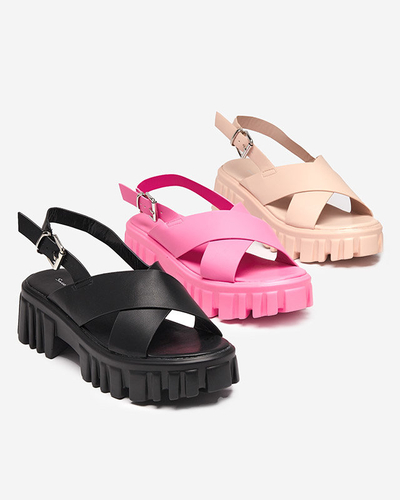 Schwarze Damensandale auf massiver Otida-Sohle - Footwear