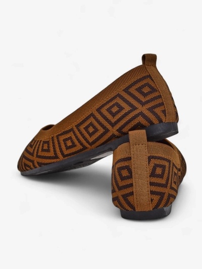 Royalfashion Damen-Ballerinas aus Stoff mit geometrischem Print Metric