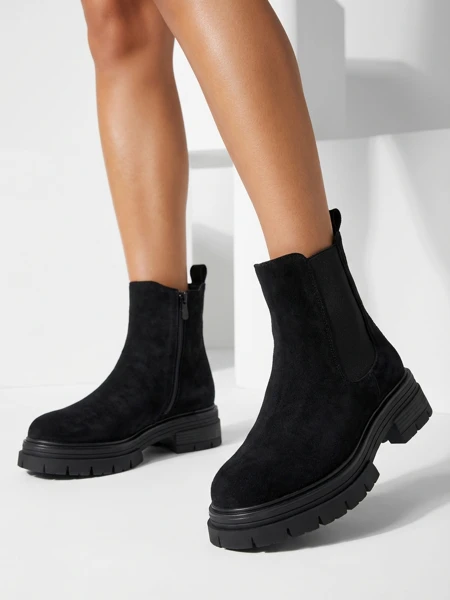 Damen Stiefeletten im Chelsea-Stil aus Öko-Wildleder Lunvor