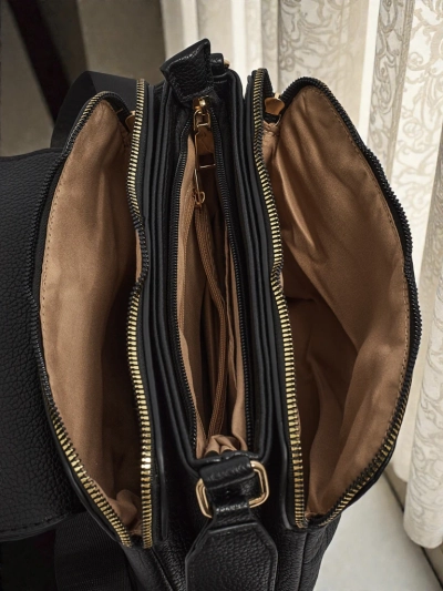 Damenhandtasche Luna Schwarz-Wildleder Elegant für jeden Tag