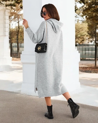 Royalfashion Damen langes Strickkleid