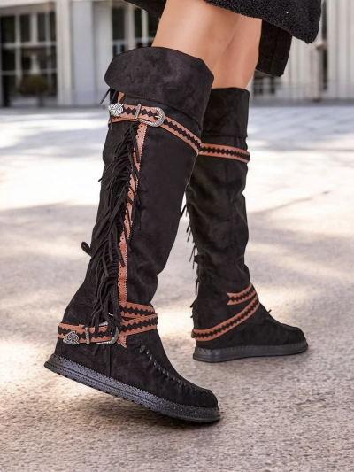 Royalfashion Damen Overknee Stiefel Eliferse