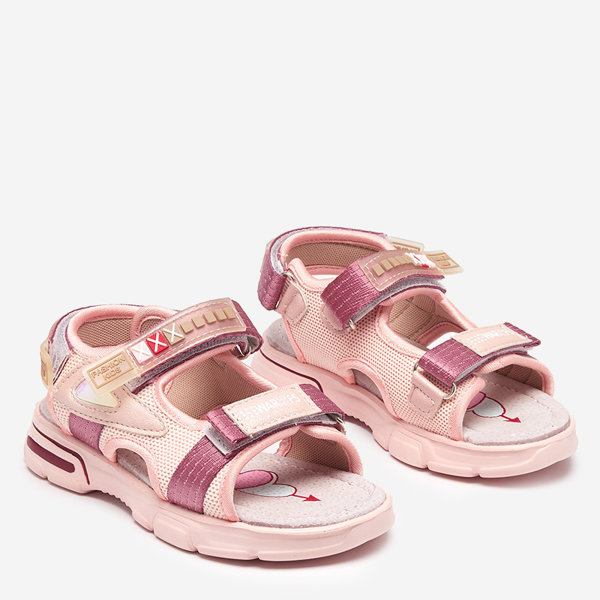 Hellrosa Kindersandale mit Klettverschluss Mepoti - Footwear