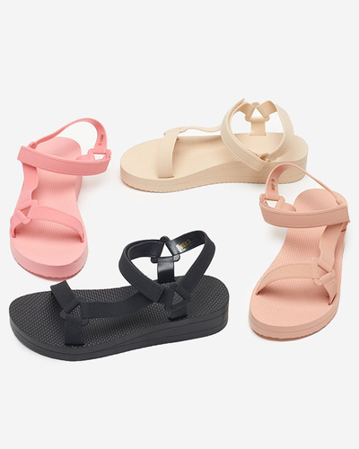 OUTLET Flache Sandalen für Damen in Dunkelrosa Ostoy-Shoes